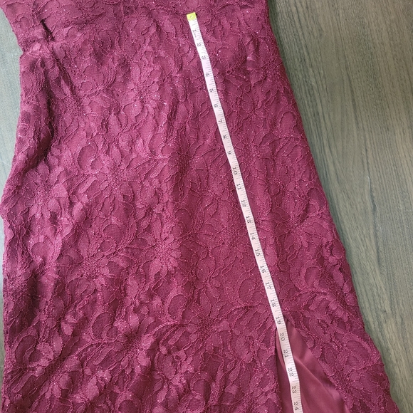 ✨Junior's size 12 one shoulder plum lace gown - Picture 9 of 16